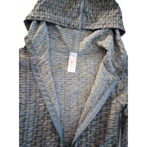 Athletic Abstract Diamond Pattern Pastel Zip Up Hoodie sz L Juniors - Picture 5 of 7